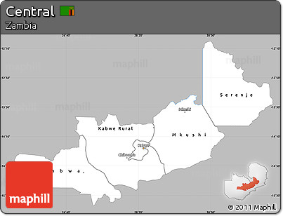 Gray Simple Map of Central, single color outside