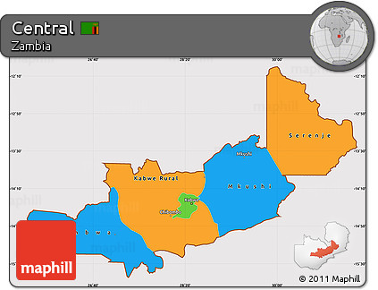 Political Simple Map of Central, cropped outside