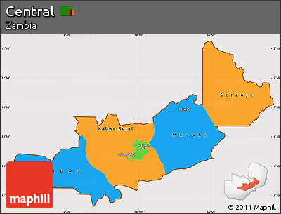 Political Simple Map of Central, cropped outside