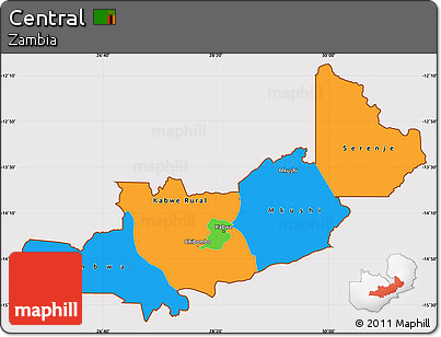 Political Simple Map of Central, cropped outside