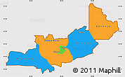 Political Simple Map of Central, cropped outside