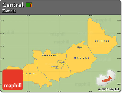 Savanna Style Simple Map of Central, single color outside