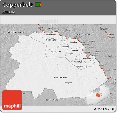Gray 3D Map of Copperbelt