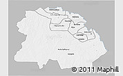 Gray 3D Map of Copperbelt, single color outside