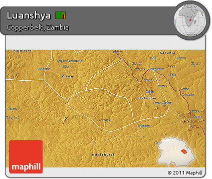 Physical 3D Map of Luanshya