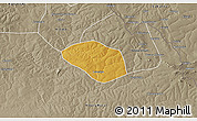 Physical 3D Map of Luanshya, semi-desaturated