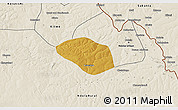 Physical 3D Map of Luanshya, shaded relief outside