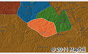 Political 3D Map of Luanshya, darken