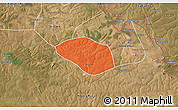 Political 3D Map of Luanshya, satellite outside