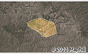 Satellite 3D Map of Luanshya, darken, semi-desaturated
