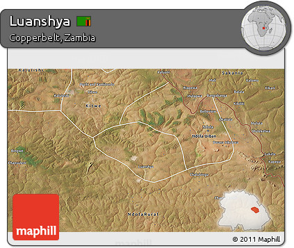 Satellite 3D Map of Luanshya