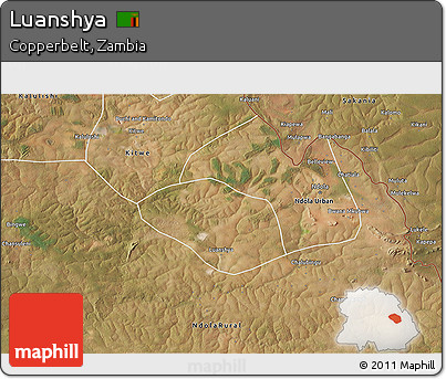 Satellite 3D Map of Luanshya