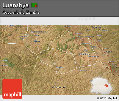 Satellite 3D Map of Luanshya