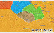 Satellite 3D Map of Luanshya, political outside