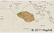 Satellite 3D Map of Luanshya, shaded relief outside