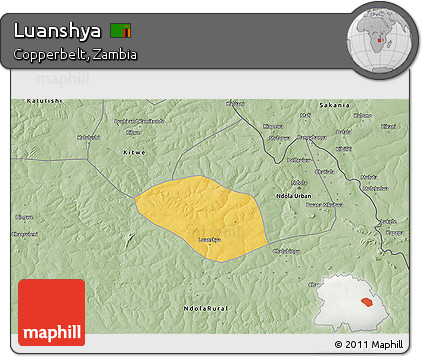 Savanna Style 3D Map of Luanshya