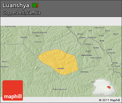 Savanna Style 3D Map of Luanshya