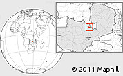 Blank Location Map of Luanshya, highlighted country