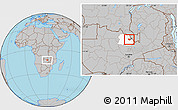 Gray Location Map of Luanshya, highlighted parent region