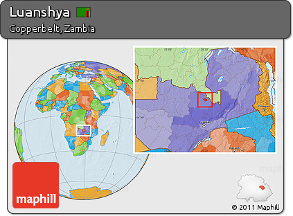Political Location Map of Luanshya