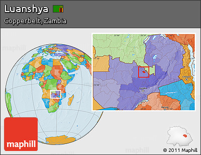 Political Location Map of Luanshya