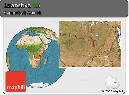 Satellite Location Map of Luanshya