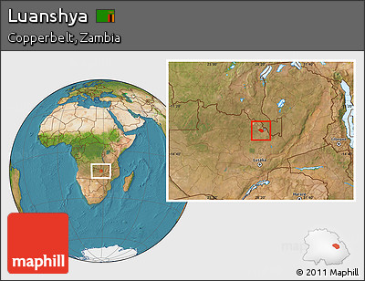 Satellite Location Map of Luanshya