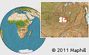 Satellite Location Map of Luanshya, highlighted parent region