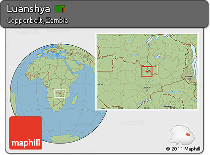 Savanna Style Location Map of Luanshya