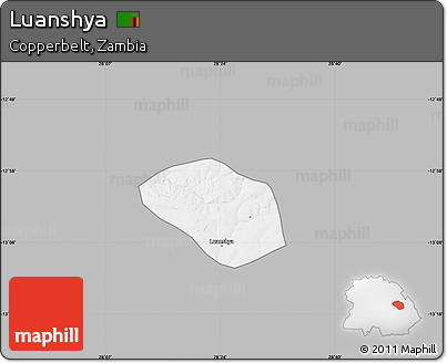 Gray Map of Luanshya, single color outside