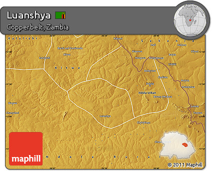 Physical Map of Luanshya