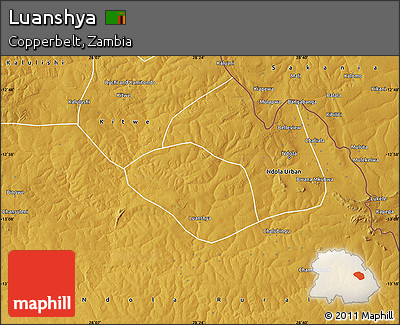 Physical Map of Luanshya