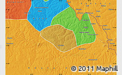 Physical Map of Luanshya, political outside