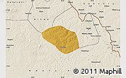 Physical Map of Luanshya, shaded relief outside