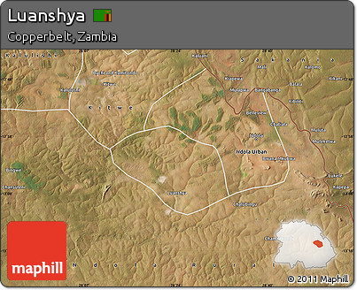 Satellite Map of Luanshya