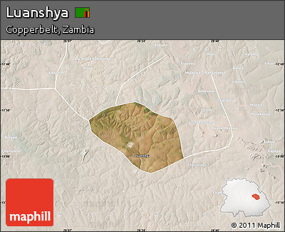 Satellite Map of Luanshya, lighten