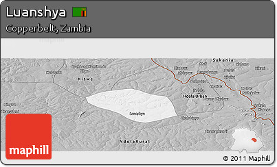 Gray Panoramic Map of Luanshya