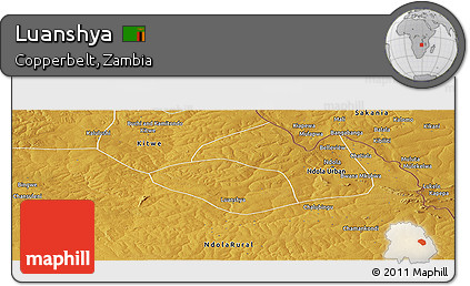 Physical Panoramic Map of Luanshya