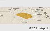 Physical Panoramic Map of Luanshya, shaded relief outside