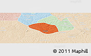 Political Panoramic Map of Luanshya, lighten