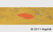 Political Panoramic Map of Luanshya, physical outside