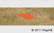 Political Panoramic Map of Luanshya, satellite outside