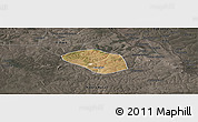 Satellite Panoramic Map of Luanshya, darken, semi-desaturated