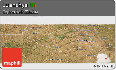 Satellite Panoramic Map of Luanshya