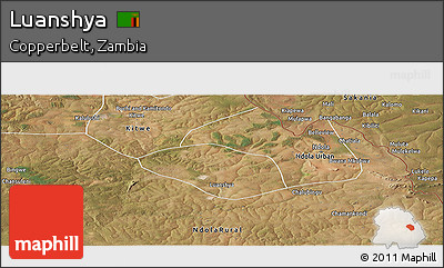 Satellite Panoramic Map of Luanshya