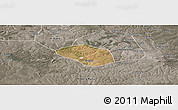 Satellite Panoramic Map of Luanshya, semi-desaturated