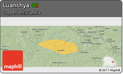 Savanna Style Panoramic Map of Luanshya