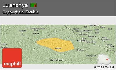 Savanna Style Panoramic Map of Luanshya