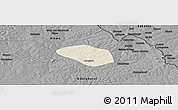 Shaded Relief Panoramic Map of Luanshya, darken, desaturated