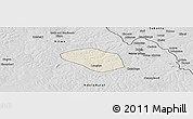 Shaded Relief Panoramic Map of Luanshya, desaturated